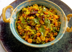 A picture of Carrot 🥕 Beans 🫘 Poriyal.