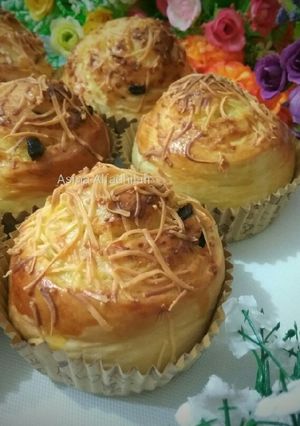 Foto resep Roti manis gulung isi keju kismis