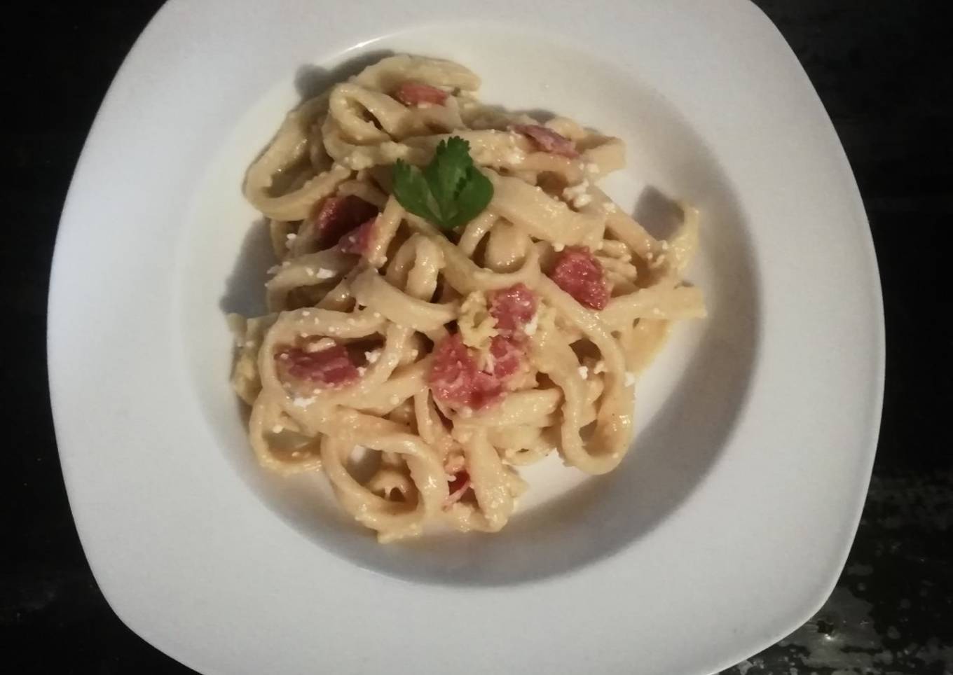 Tallarines a la carbonara