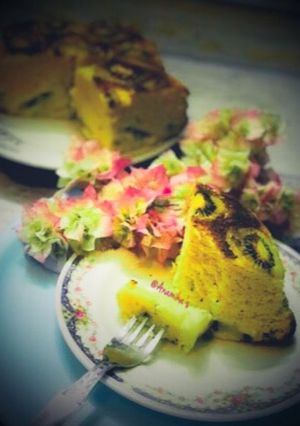 A picture of Eggless: Kiwi Upside-Down Cake.
