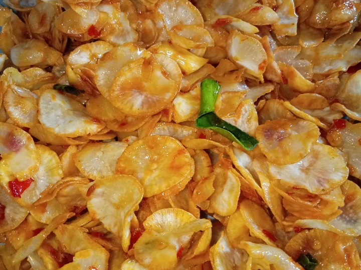 Cara Mudah Menyiapkan Resep Keripik singkong balado yang Bisa Manjain Lidah Anti Ribet, Uenak Banget