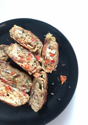 Foto resep Telur dadar roll pedas