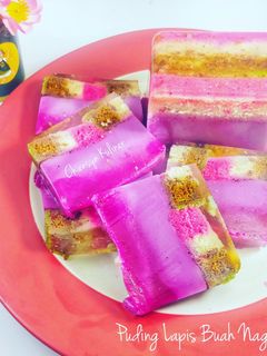 Foto resep Puding Lapis Buah Naga