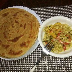 A picture of Cabbage Capsicum stir fry.