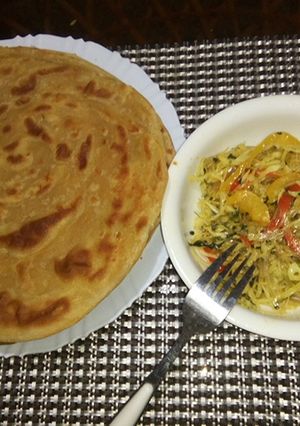 A picture of Cabbage Capsicum stir fry.