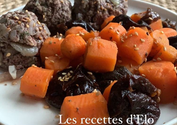 Voici la recette Tajine de keftas carottes et pruneaux au Thermomix Délicieux garanti