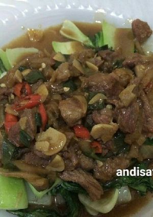 Foto resep Pokcoy Siram Sapi Saus Tiram