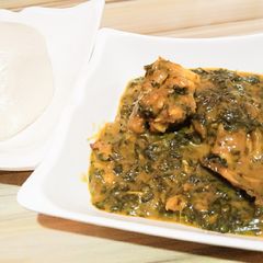 A picture of Bitter leaf soup (ofe onugbu).