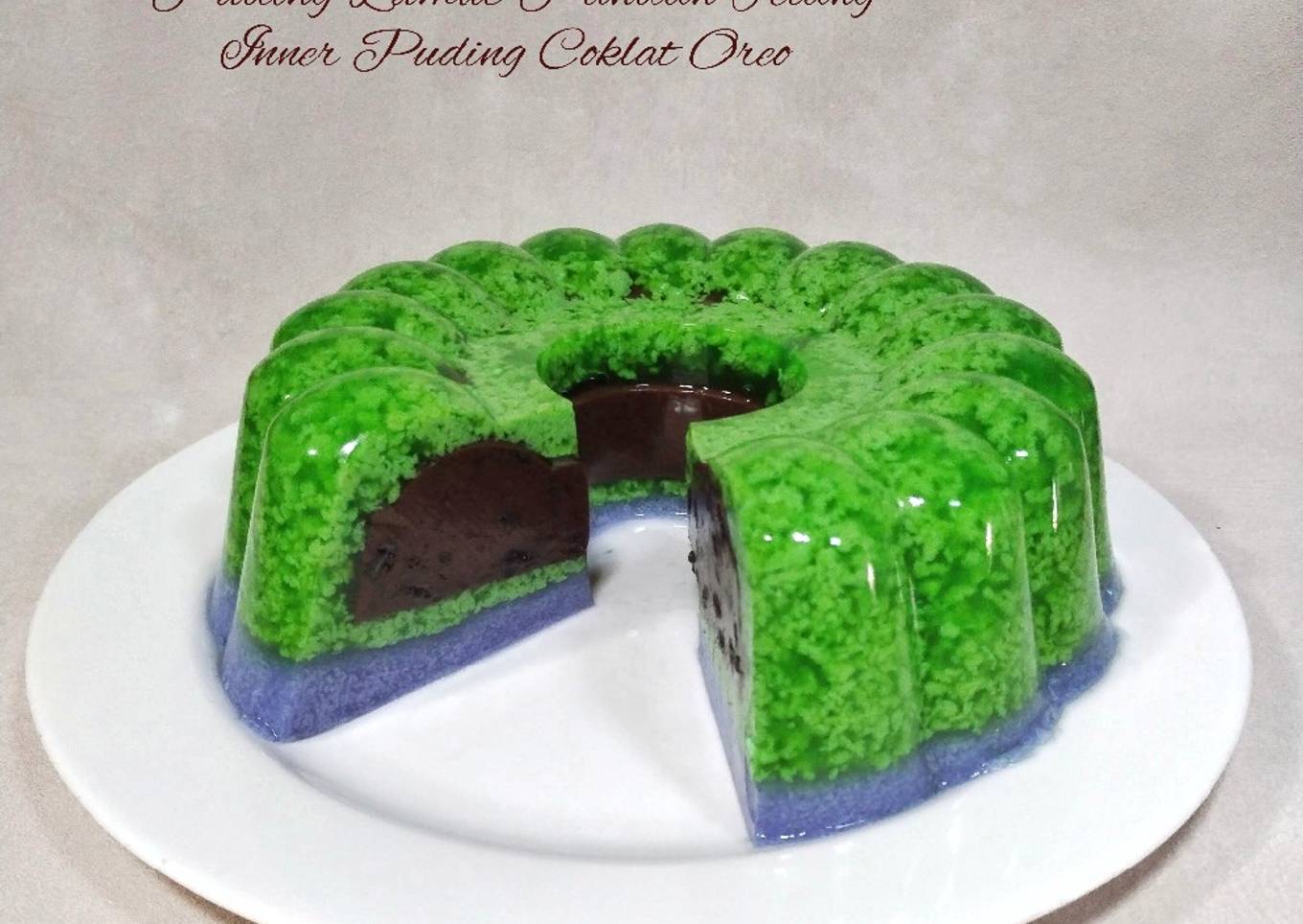 465.Puding Lumut pandan Telang Inner Puding Coklat Oreo