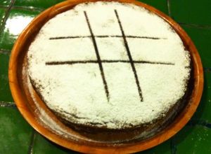 Una foto de Pastel nevado de chocolate
