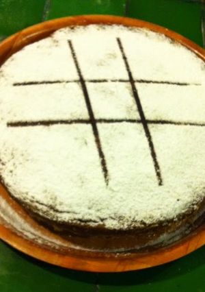 Una foto de Pastel nevado de chocolate