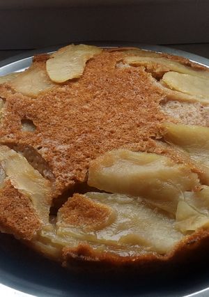 A picture of Eggless whole-wheat apple upside down cake.