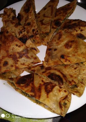 A picture of Chapati sandwich.