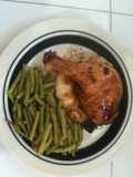 Pollo con salsa de soya y  mantequilla al horno