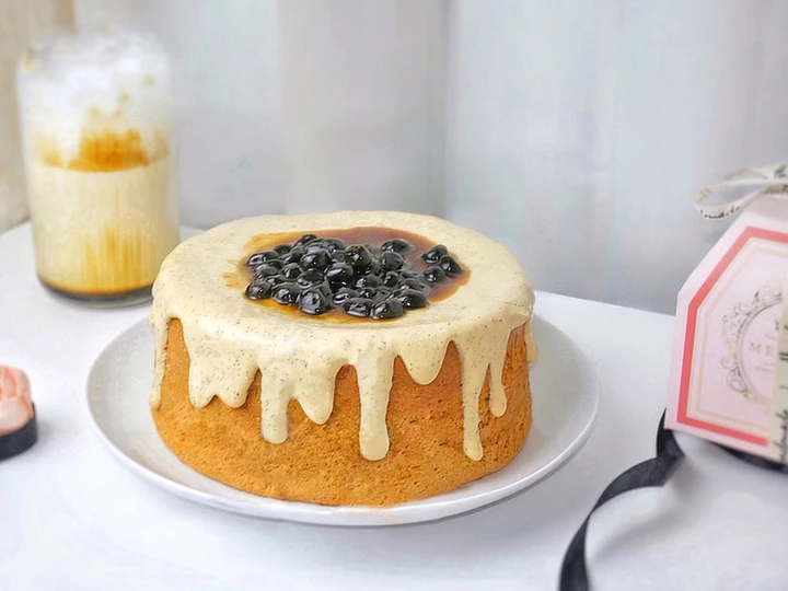 Langkah Gampang Membikin Resep Boba Milk Tea Cake / Volcano Bubble Milk Tea Cake yang Enak Banget Anti Ribet, Menggugah Selera