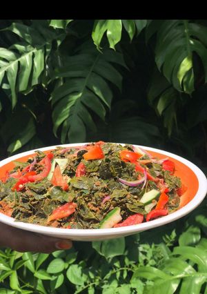 A picture of Moringa salad (kwadon zogale).