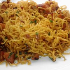 A picture of Saucy Sausage noodles.