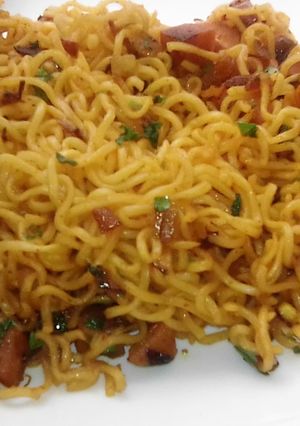 A picture of Saucy Sausage noodles.