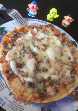 Foto resep Pizza bbq beef cheese