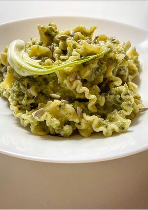A picture of Pasta with Chicory Pesto.