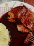 Lomo de cerdo en salsa de Jamaica