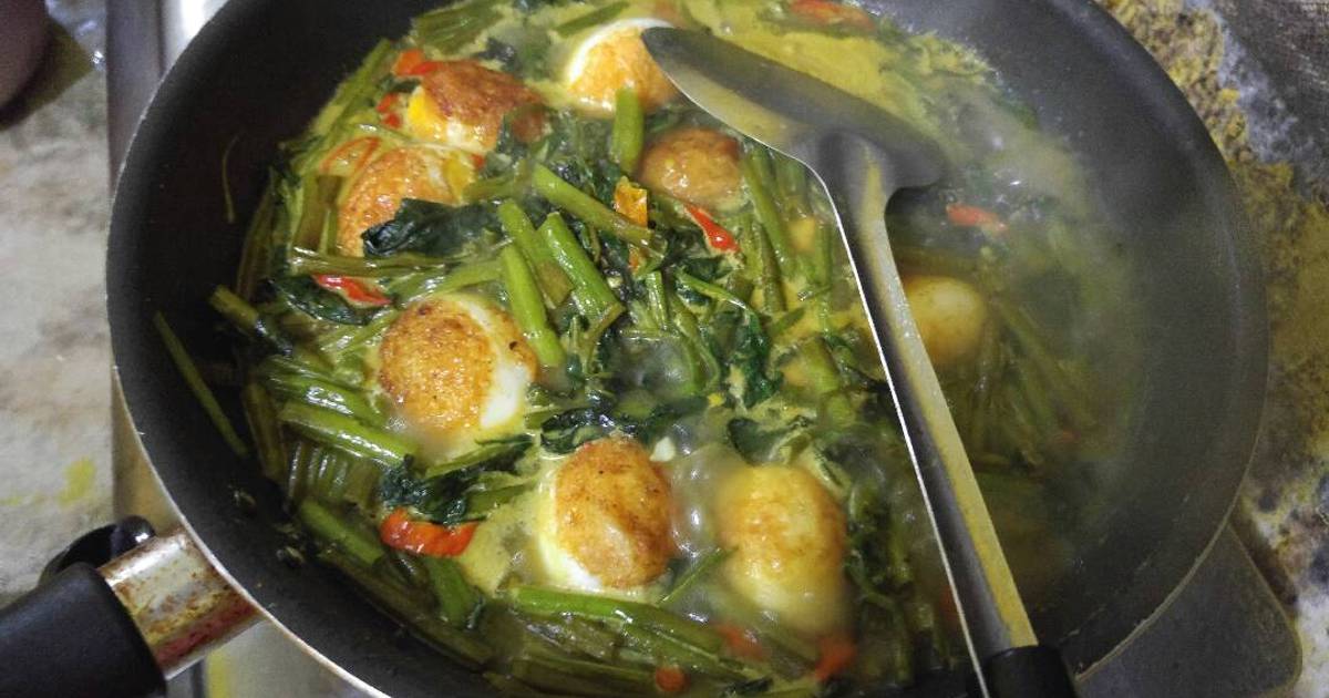  Resep  Telur  kangkung kuah  santan  oleh Mompay Kitchen Cookpad