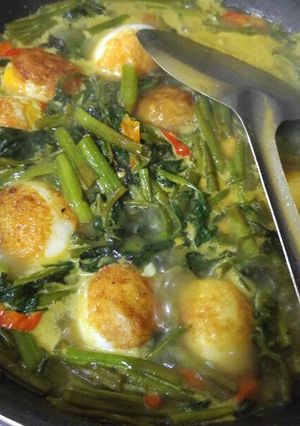 Foto resep Telur kangkung kuah santan