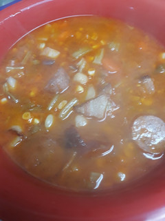 A picture of Garbanzo Bean and Pork Soup.