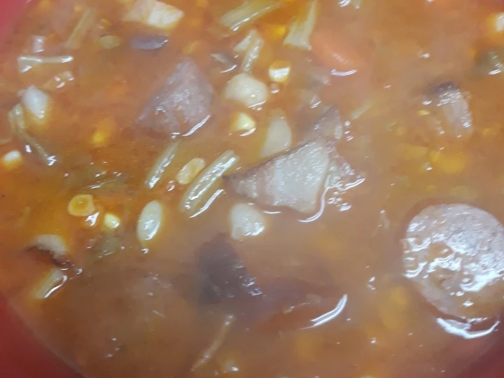 Easy Steps to Make Recipe Garbanzo Bean and Pork Soup that is Perfect, So Delicious}