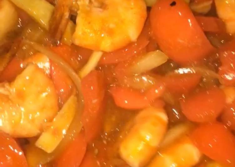 Resep masakan Udang Sosis Kentang Saos Asam Manis🦐🍤 | Cara Bikin Udang Sosis Kentang Saos Asam Manis🦐🍤 Yang Lezat