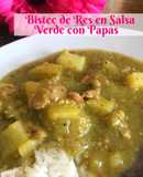 Bistec de res en salsa verde con papas 🥩