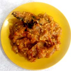 A picture of Brinjal bhartha.