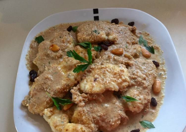 Rape con salsa de almendras