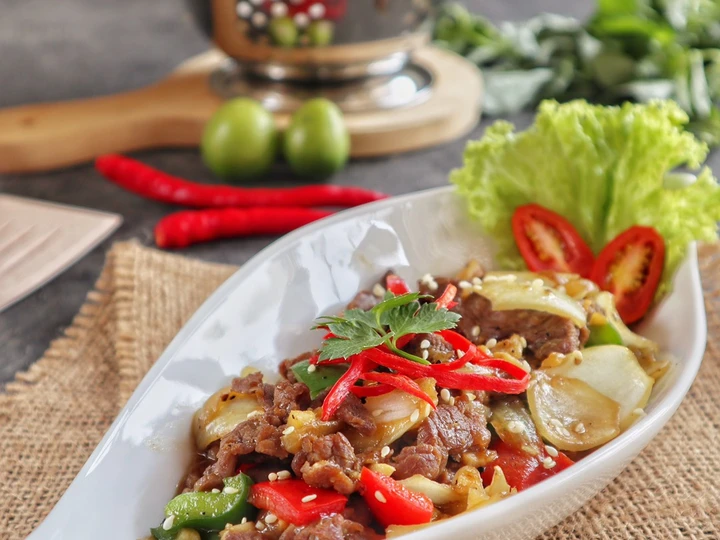 Cara Mudah Membuat Resep Tumis sapi lada hitam Anti Ribet, Lezat Sekali