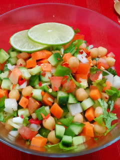 A picture of Chick Pea Salad with Olive oil dressing.