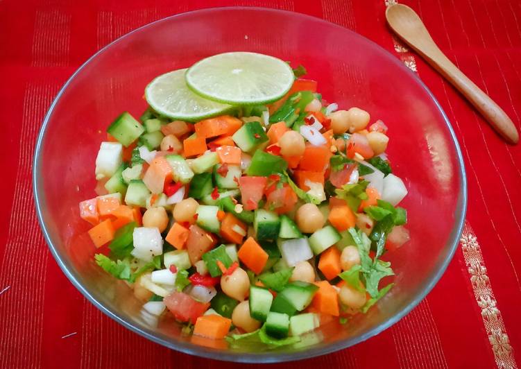 Simple Way to Prepare Favorite Chick Pea Salad with Olive oil dressing