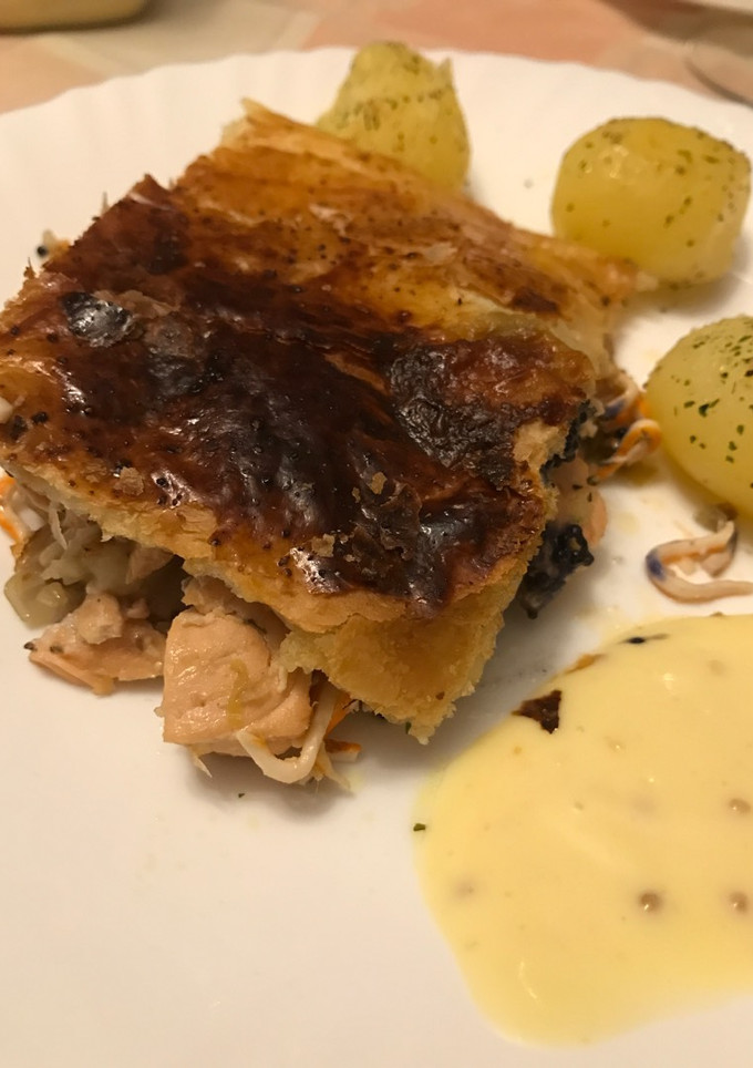 Una foto de Hojaldre de salmón