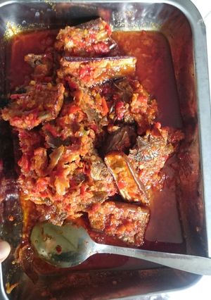 Foto resep Ikan asin sepat mix terong ungu balado