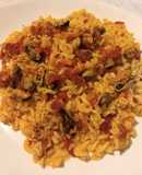 Fideos tirabuzón con salsa de choritos