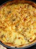 Quiche de salmón, cebolla y champiñón