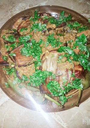 صورة لوصفة الباذنجان المحمر بالدقة