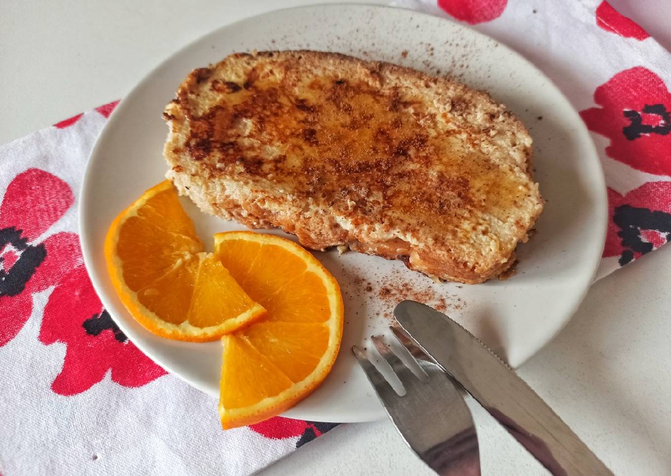 Torrijas integrales, con aroma de naranja a la plancha