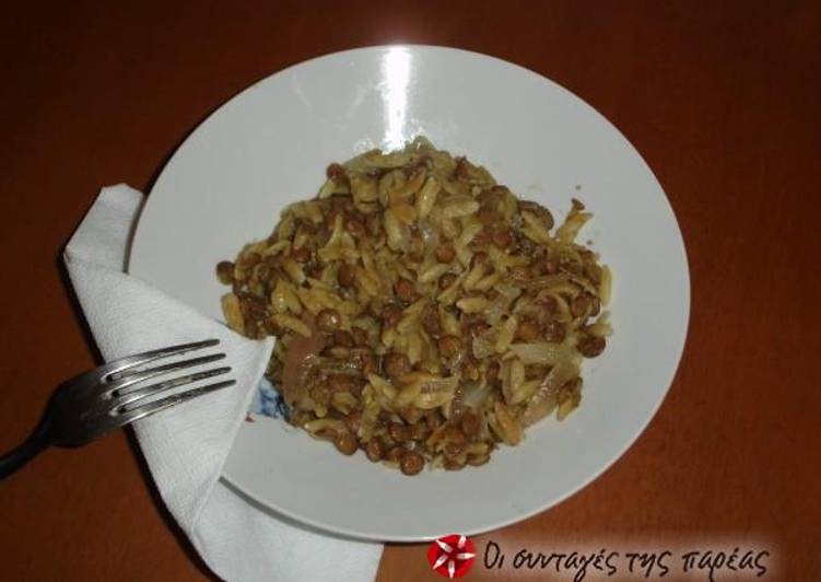 Recipe of Any-night-of-the-week Moutzentra (lentils with rice)