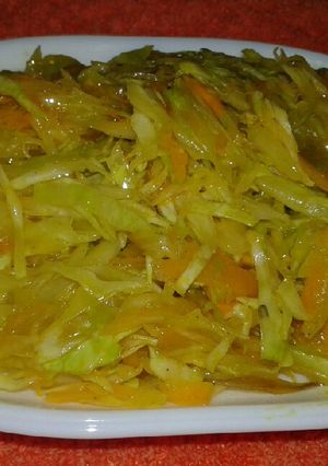 A picture of Sauteed cabbage n carrots.