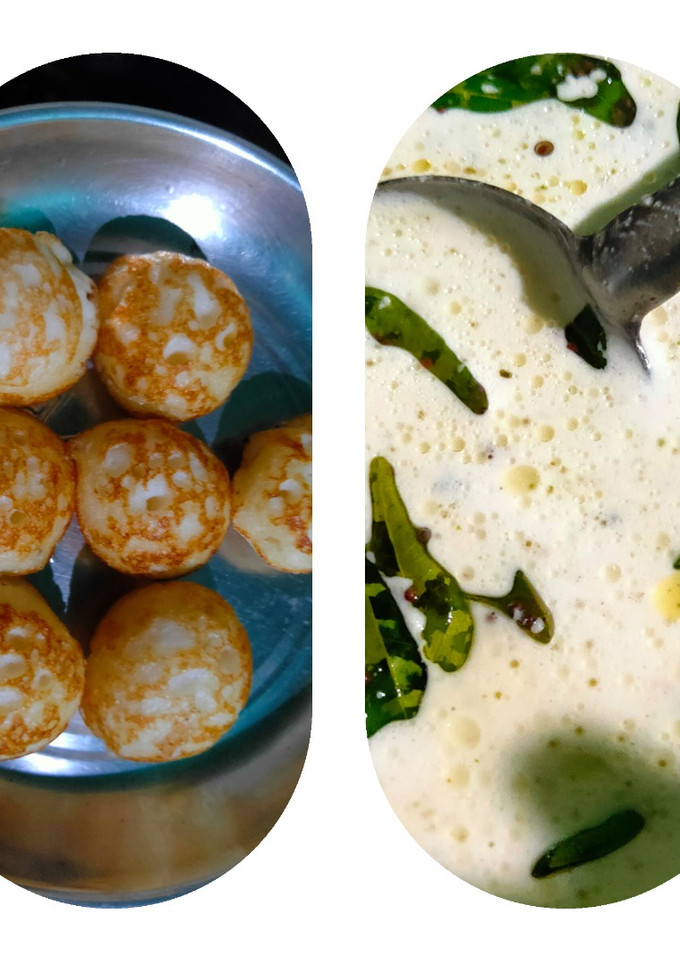 ஒயிட் க்ரிஸ்பி பணியாரம் வித் கோக்கனட் சட்னி செய்முறை முக்கிய புகைப்படம்