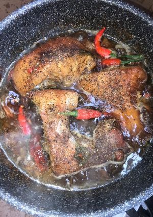 Hình của món Cá mú kho tiêu.