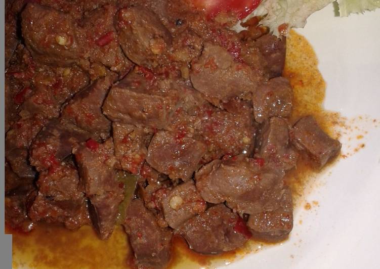 Resep Sambal hati bumbu kelapa yang Enak Banget