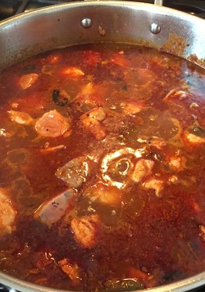 A picture of Fish curry in coconut milk.