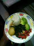 Ugali terere with pan-fried waru and ovacado