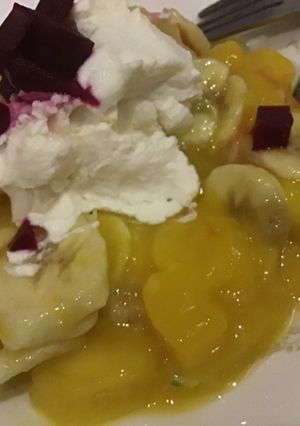 صورة لوصفة سلطه منجا وموز …🖤